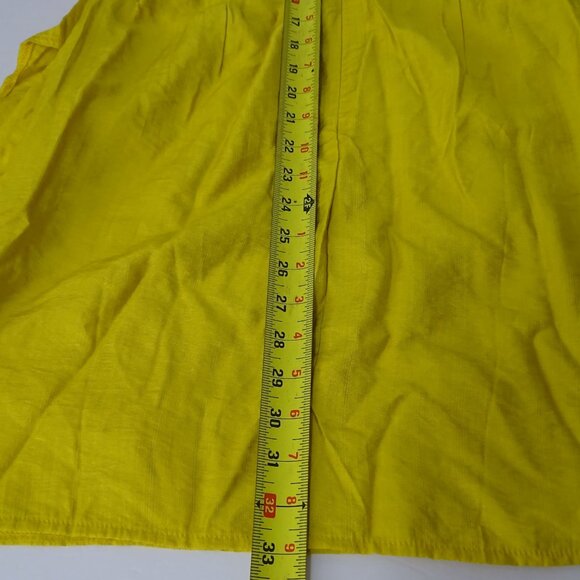 Shein Yellow Gold Surplice V-Neck Faux Wrap Dress Short Sleeve Women Size L - Picture 10 of 10